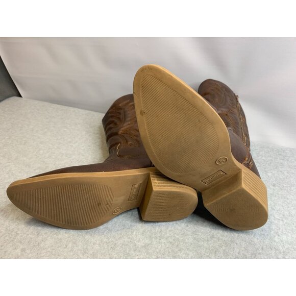 Steve Madden Womens Size 5 Brown Cowboy Boot Pull On Jsalty Faux Leather Western - Picture 4 of 7